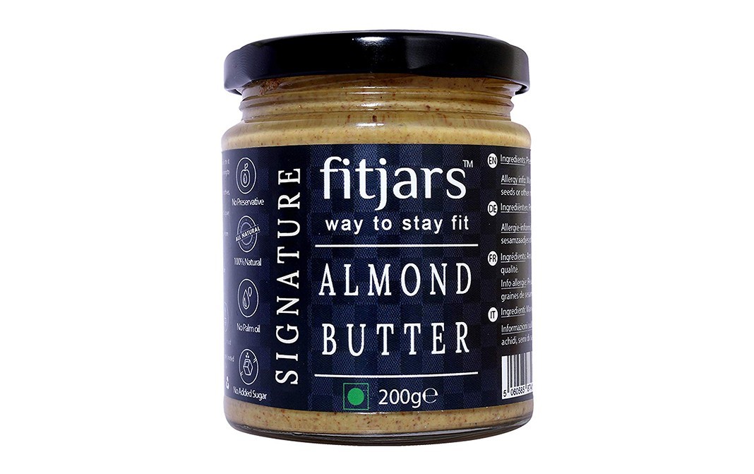 Fitjars Signature Almond Butter    Glass Jar  200 grams